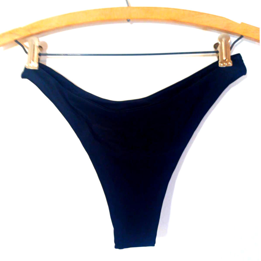 NWOT Women Size S High Cut Cheeky Bikini Bottom Black Sexy - Picture 3 of 5